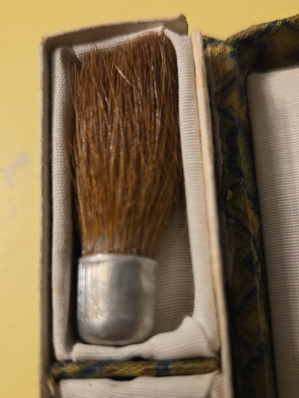 Vintage Chinese cloisonné makeup brush  with Extra Brush In Case